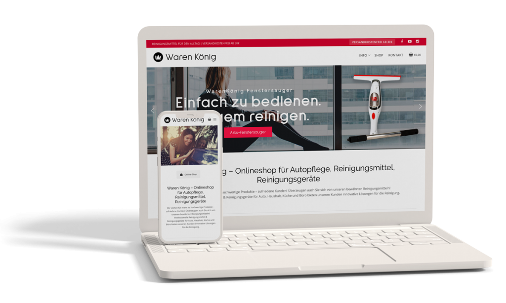 Onlineshop, Webseite Haushaltsreiniger